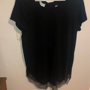 Black lace trim top